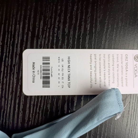 NWT CRZ YOGA Womens Pure Blue Butterluxe U Back Longline Sports Bra - Picture 8 of 10